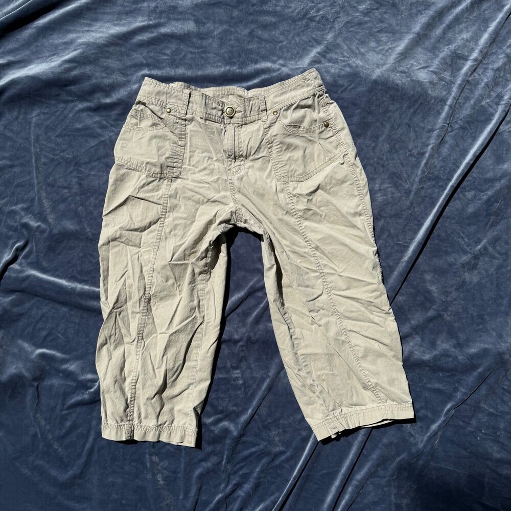 Kim Rogers Khaki Cargo Capri Pants Womens Size 10